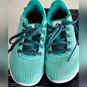 adidas Women's Teal Knit Sneakers with Dark Teal Laces